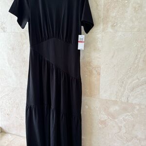 Frame pleated short sleeve dress